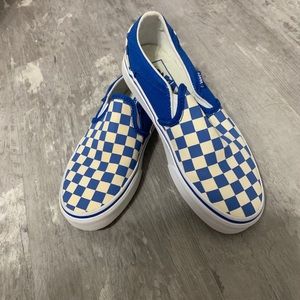 Van checkered blue slip on vans